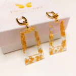 resin gold earrings