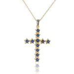 21677-Brass-Cubic-Zirconia-Cross-Vintage-Regligious-Necklace