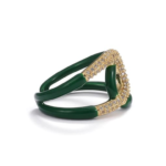 Dark-green-(non-adjustable)-Brass-Enamel-Rhinestone-Geometric-Vintage-Band-Ring