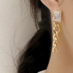 HYACINTH-Brass-Cubic-Zirconia-Geometric-Chain-Vintage-Drop-Trend-Korean-Fashion-Earring-1