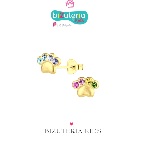 Silver Paw Print Stud Earrings