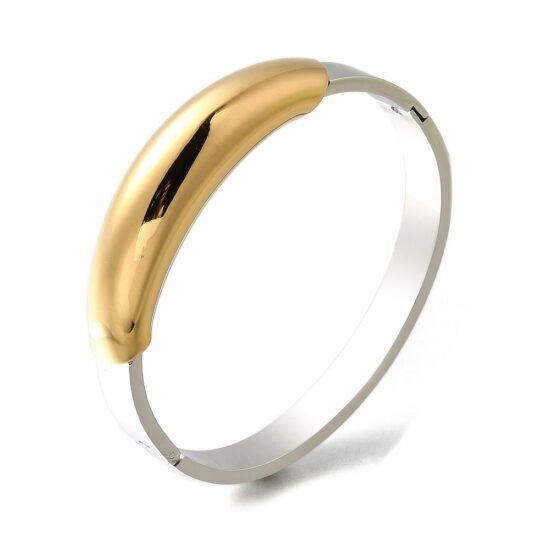 Ατσάλινο bangle - two tone - 18K gold plated