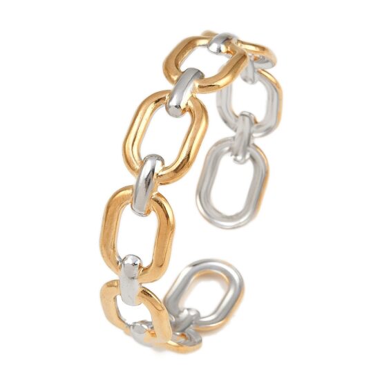 Ατσάλινο bangle - two tone Oval