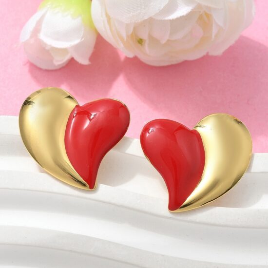 Ατσάλινα σκουλαρίκια - Red love