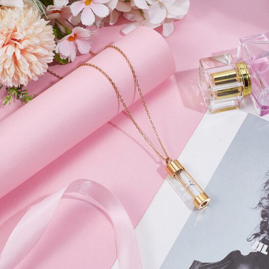 Ατσάλινο κολιέ - Hourglass perfume necklace