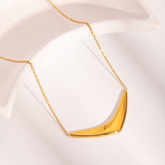 Ατσάλινο κολιέ - V Shaped Golden