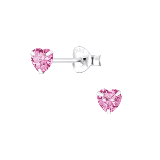 Heart zircon Silver 925 Studs