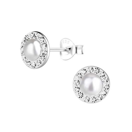 Pearl Silver 925 Studs zirconia