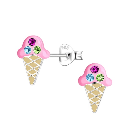 Ice cream zircon Silver 925 Studs