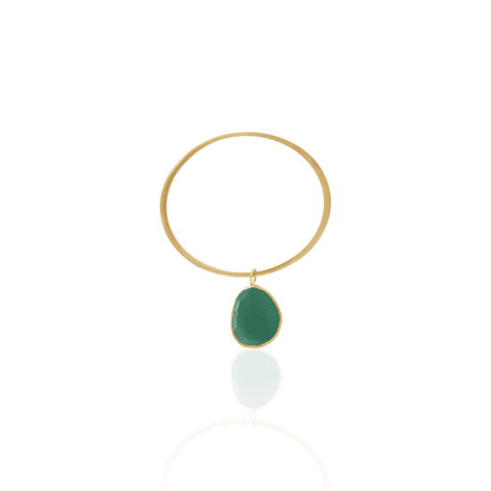 Χειροποίητο Βραχιόλι Semi precious Teal charm– Επιχρυσωμένα 22K Gold Plated